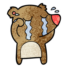 cartoon crying bear