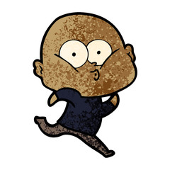 cartoon bald man staring