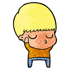 cartoon calm boy