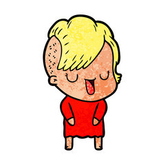 cute cartoon girl with hipster haircut
