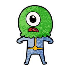 cartoon cyclops alien spaceman