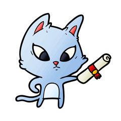 confused cartoon cat
