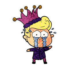 cartoon crying man in party hat