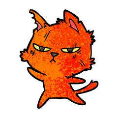 tough cartoon cat