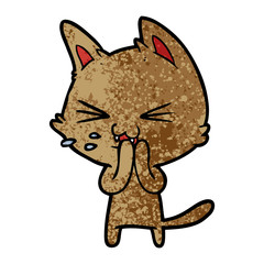 cartoon cat hissing