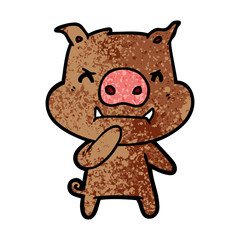 angry cartoon pig