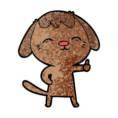 happy cartoon dog giving thumbs up sign