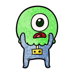 cartoon cyclops alien spaceman
