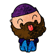 Fototapeta premium man with beard sticking out tongue