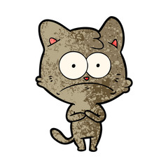 cartoon nervous cat