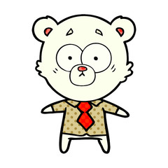 polar bear in shirt and tie cartoon