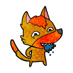 hungry fox cartoon character