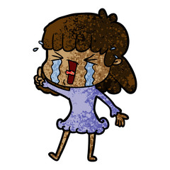 cartoon woman in tears