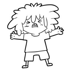 cartoon angry kid