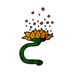 cartoon flower releasing pollen