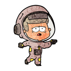 cartoon tired astronaut