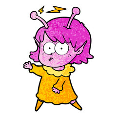 cartoon alien girl