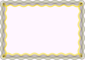 Insulated frame background template for certificate or diploma