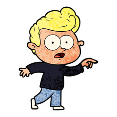 cartoon staring man