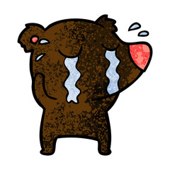 cartoon crying bear