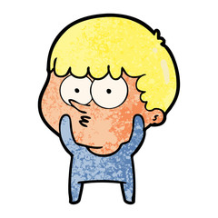 cartoon curious boy