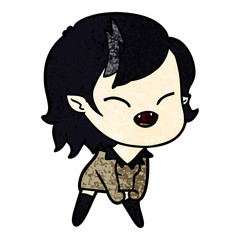 cartoon laughing vampire girl
