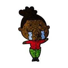 cartoon crying woman