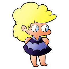 cartoon girl in dress