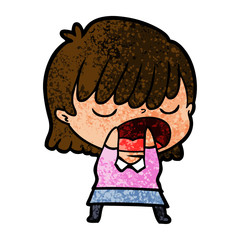 cartoon woman talking loudly