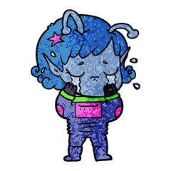 cartoon crying alien girl