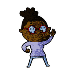 cartoon woman wearing glasses