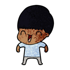 happy cartoon boy
