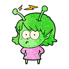 cartoon alien girl