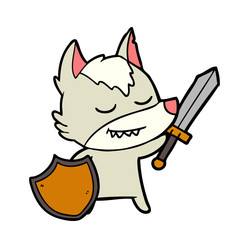 friendly cartoon wolf