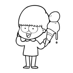 happy cartoon boy