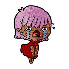 cartoon girl crying