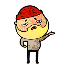 cartoon worried man with beard