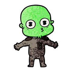 cartoon weird bald spaceman