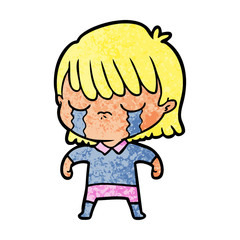 cartoon woman crying