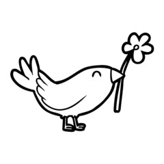 cartoon bird with flower