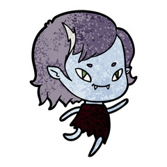 cartoon friendly vampire girl running