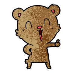 happy laughing cartoon bear
