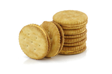 cracker cream cheese isolated on white background