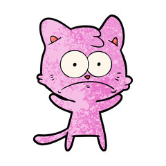 cartoon nervous cat