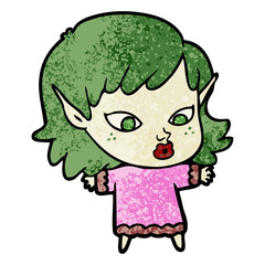 pretty cartoon elf girl
