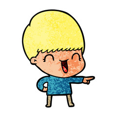 happy cartoon boy