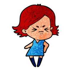 cartoon angry woman