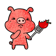 cartoon angry pig