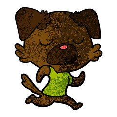 cartoon dog jogging