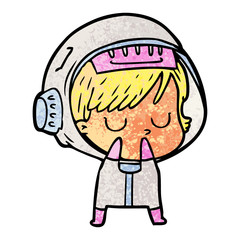 cartoon astronaut woman